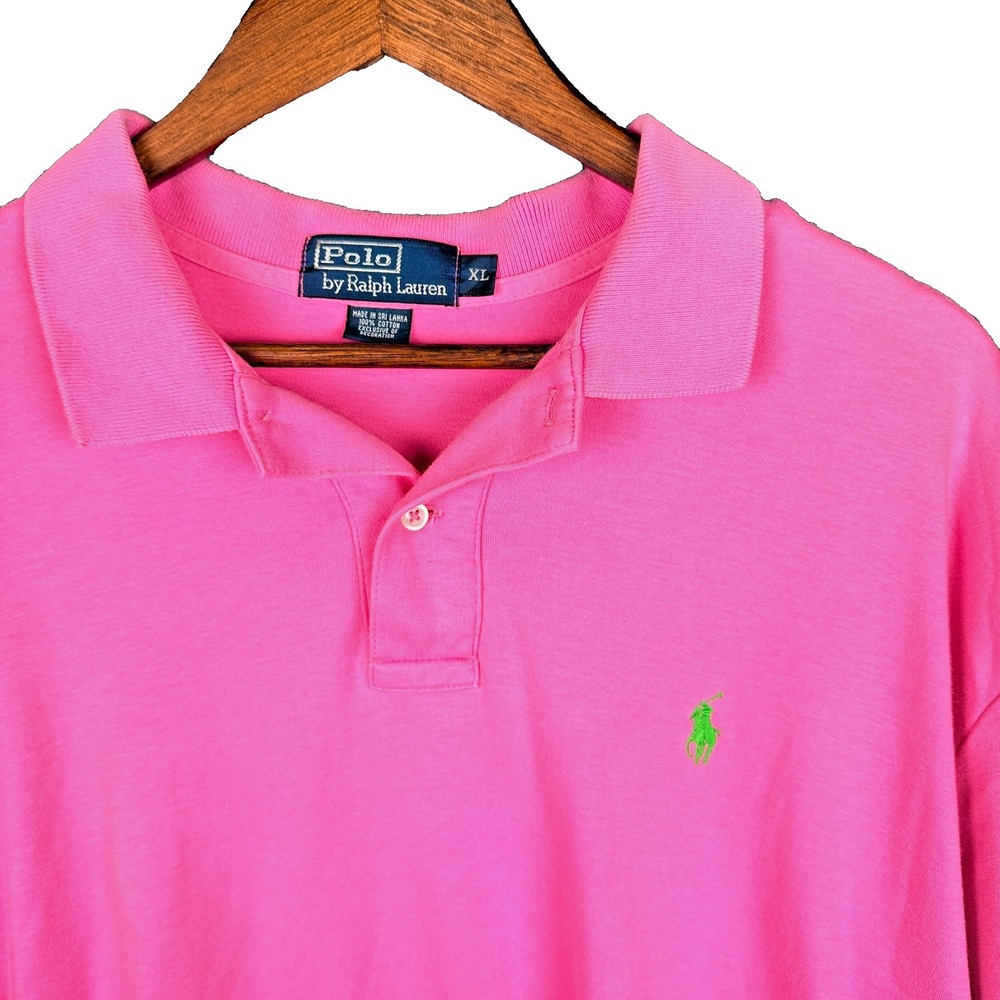 Polo Ralph Lauren Shirt Mens XL Pink Short Sleeve Performance Pique Golf Polo
